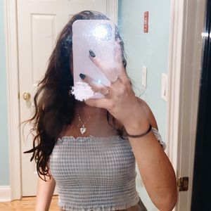 Cropped Blue and White Checkered